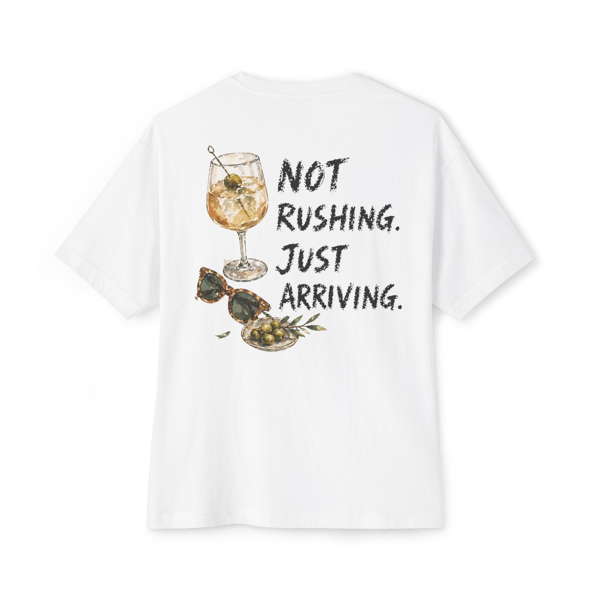 not rushing, just arriving. (= chill life)